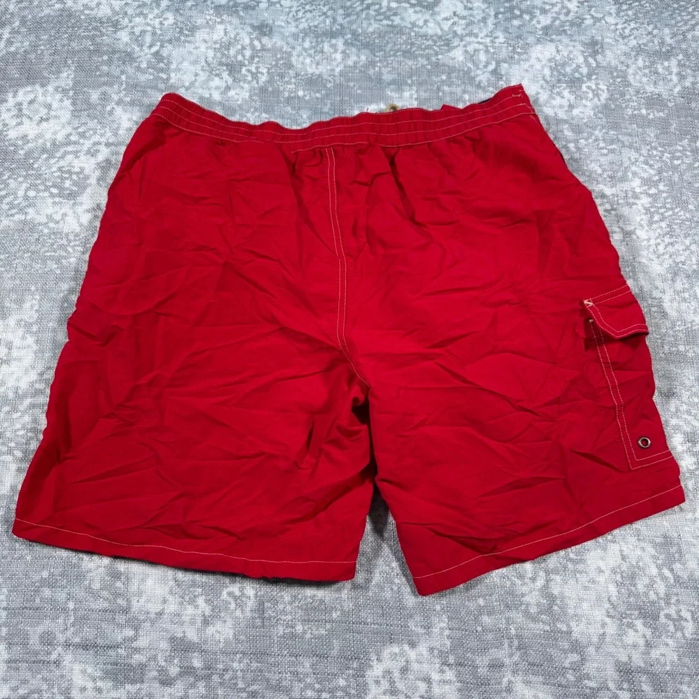 Polo Ralph Lauren Swim Trunks Mens Large Red Cargo Pocket Board Shorts Pony Logo